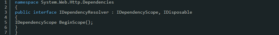 Code snippet showing IDependencyScope and IDisposable